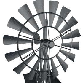 A detail of a multi-bladed windmill