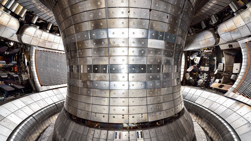View into the plasma vessel of the ASDEX Upgrade fusion device. (Credit: © IPP, Volker Rohde, www.ipp.mpg.de)