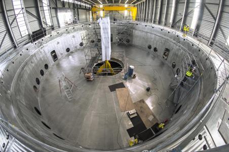 Manufacturing the base section of the cryostat. (Credit © ITER Organization, http://www.iter.org/)