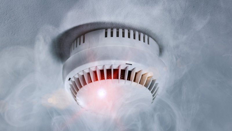 Fire alarms contain a minute amount of a radioisotope that ionizes the air between its electrodes. The working of the detector is based on the conductivity change caused by smoke. (Source: © AA+W / stock.adobe.com)
