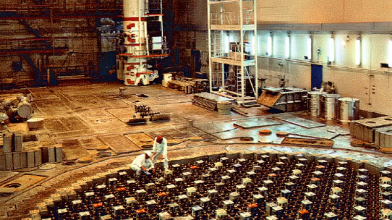 The reactor tube tops of a RBMK-1500 reactor at Ignalina NPP, Lithuania. Two units of the nuclear power station are decommissioned. (Source: Wikipedia.org)