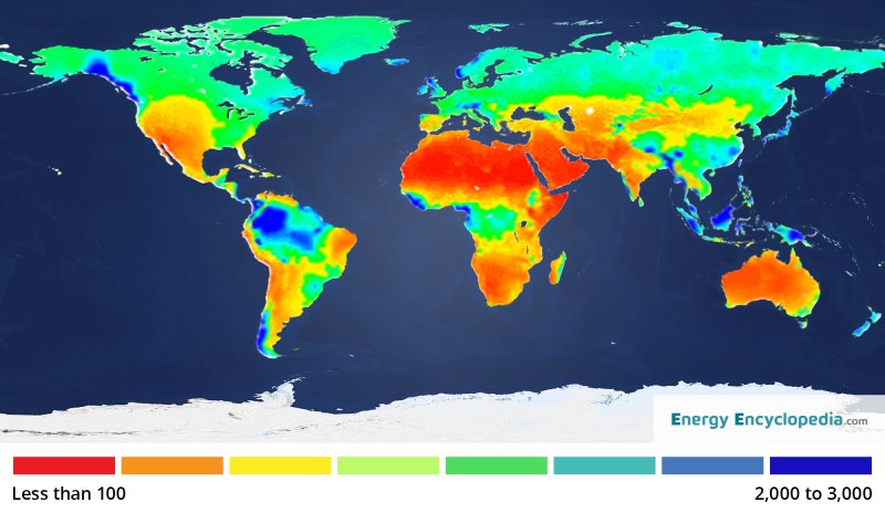Map of precipitation totals worldwide