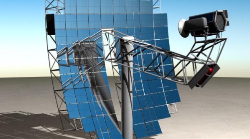 3D model of parabolic dish concentrator with Stirling engine