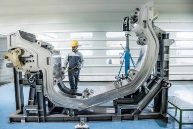 An ITER divertor cassette body, shown during fabrication, which forms the structural backbone for the tungsten plasma-facing components in the divertor. (Credit © ITER Organization, www.iter.org)