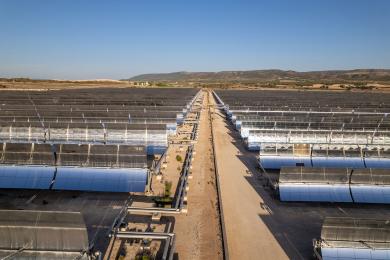 The largest solar power plants consist of a truly enormous number of long rows of trough collectors. (Source: © Victor / stock.adobe.com)