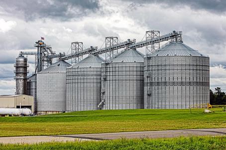 A silo for storing the purposely grown crops, before processing. (Source: © Stuart Monk / stock.adobe.com)