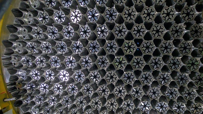 Complex internal structures inside the reactor vessel support the fuel assemblies and guide the movement of control rods used to regulate the nuclear chain reaction. (Source: © Елена Бионышева-Абра / stock.adobe.com)
