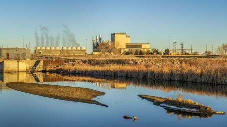 The Fort St. Vrain Generating Station was built originally as a nuclear power plant with high temperature gas cooled (HTGR) power reactor (an electrical power output of 330 MW). It operated from 1979 until 1989.