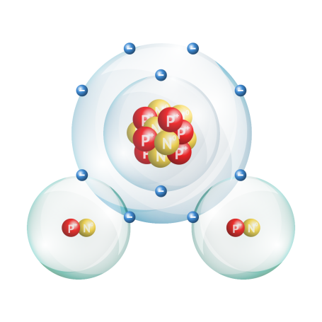 Heavy water molecule.
