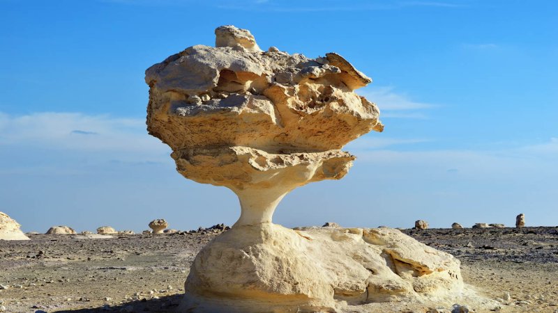 Wind erosion has sculpted some incredibly bizarre formations in the White Desert in Egypt. (Source: © Oleg Znamenskiy / stock.adobe.com)