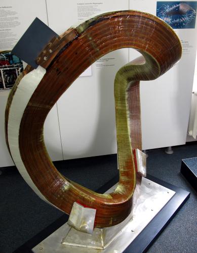 Magnetic coil of Wendelstein 7-AS stellarator. (Credit: Wikimedia Commons)