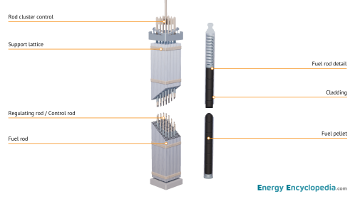 NPP PWR fuel assembly, schematic diagram