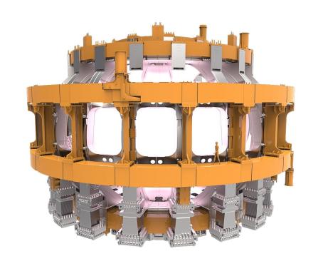 Poloidal field coils with support structures. (Credit © ITER Organization, http://www.iter.org/)