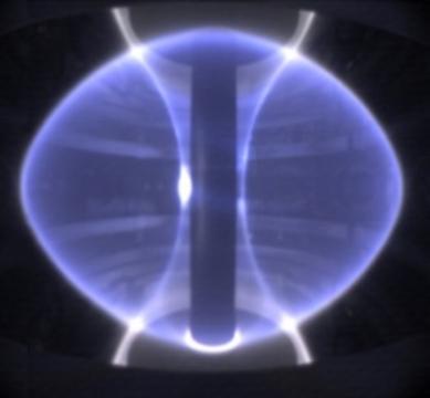 Plasma inside spherical tokamak MAST. (Source: Culham Centre for Fusion Energy, Wikipedia.org)