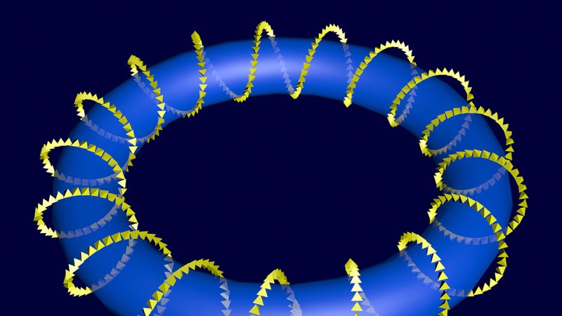 Helical path followed by particles inside tokamak. (Source: © vrx123 / stock.adobe.com)