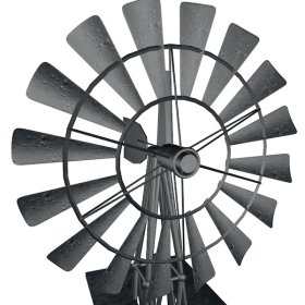 A detail of a multi-bladed windmill