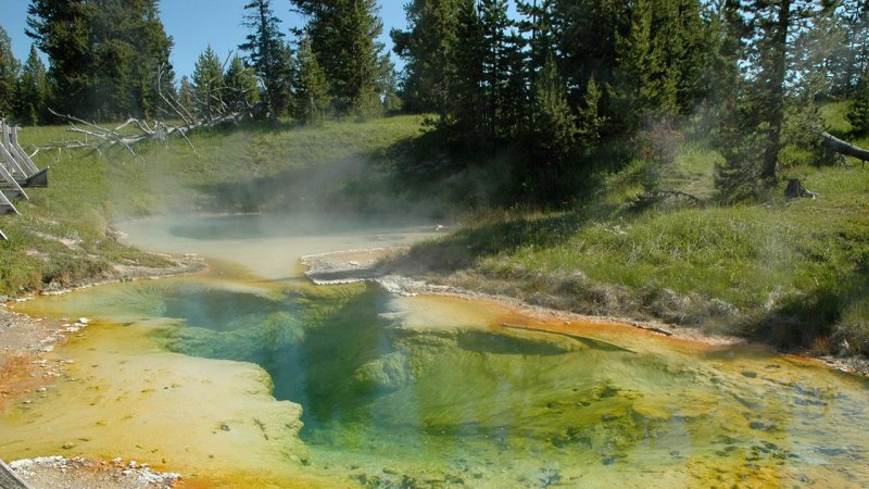 Hot water in one of the many small geothermal lakes in Yellowstone National Park, USA. (Source: © Rusty Dodson / stock.adobe.com)