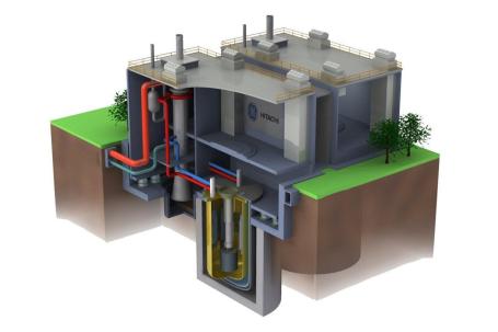 Drawing of the General Electric-Hitachi Power Reactor Innovative Small Module (PRISM), a liquid-metal fast reactor. (Source: Wikipedia.org)