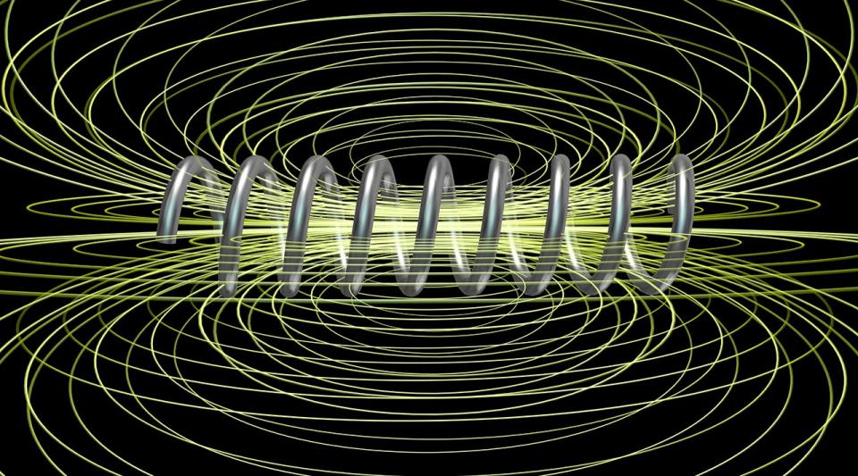 Magnetic field generated by solenoid. (Source: © vrx123 / stock.adobe.com)