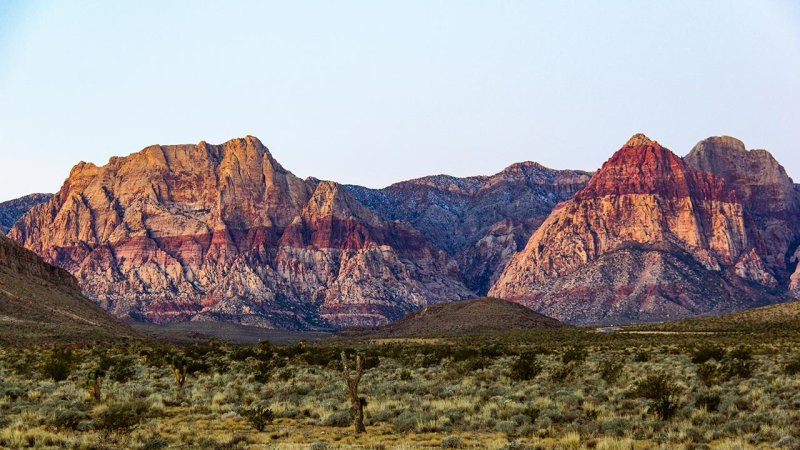 Between the deep repository locations in the Yucca Mountains and the one near Las Vegas, there is a beautiful and protected area, the Red Rock Canyon. (Source: © Chuck / stock.adobe.com)