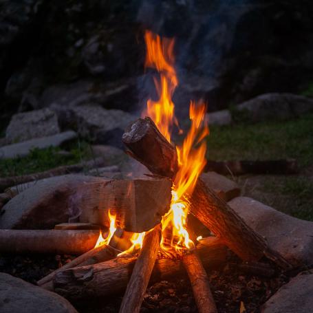 During combustion, the captured solar energy, which was chemically stored, is released again. (Source: © duqimages / stock.adobe.com)