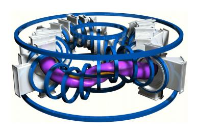 Model of the TJ-II heliac, a flexible stellarator whose coil system allows wide variation of magnetic configurations. (Credit: Wikimedia Commons)