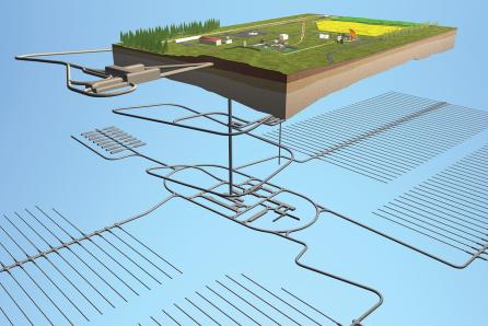 3D model of surface and near-surface parts of a deep repository for radioactive waste. (Source: SÚRAO)