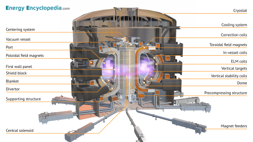 Labelled diagram of the ITER tokamak