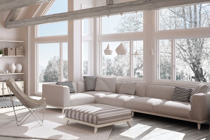 This house is heated by the Sun during winter. (Source: © ArchiVIZ / stock.adobe.com)