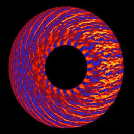 Simulation of turbulence in tokamak plasma (plasma core is not simulated). (Source: © Nathan Howard, MIT)