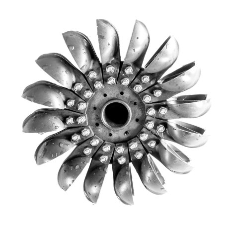 Runner of a Pelton water turbine. (Source: © Satakorn / stock.adobe.com)