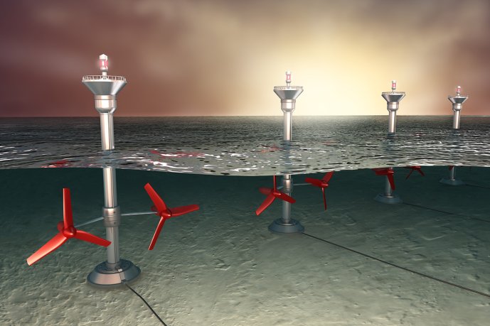 Artists impression of tidal stream generators. (Source: © Alex Mit / stock.adobe.com)