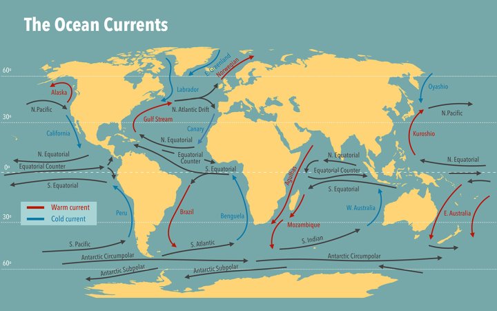 Map of the ocean currents. (Source: © Dimitrios / stock.adobe.com)