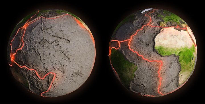 The Earth’s crust is cracked into tectonic plates that float in the upper part of the Earth’s mantle. (Source: © Mopic / stock.adobe.com)