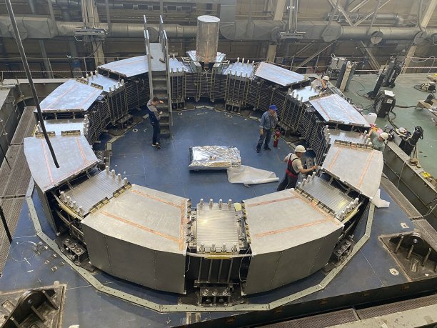 Construction of large poloidal coil for ITER tokamak. (Credit © ITER Organization, www.iter.org)